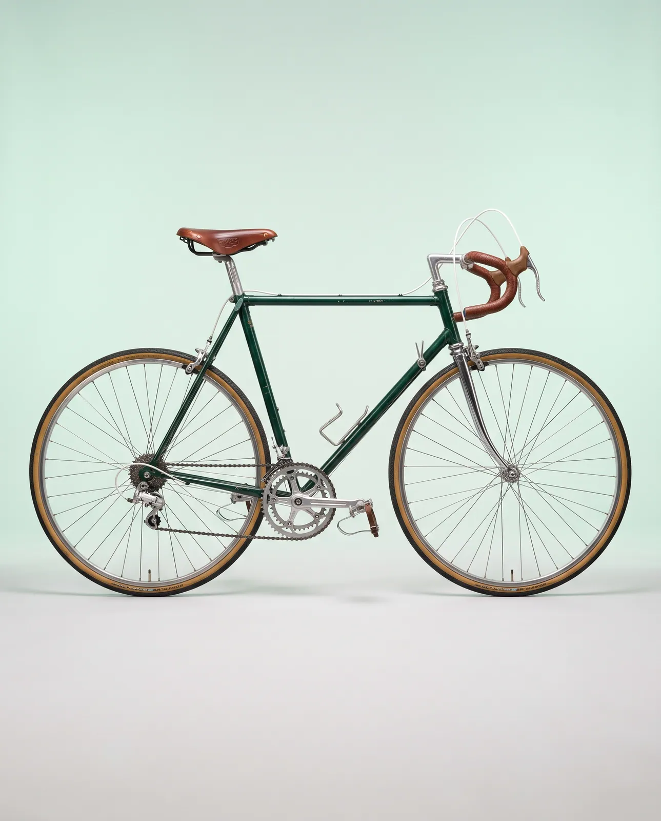Bici da corsa in acciaio, verde corsa