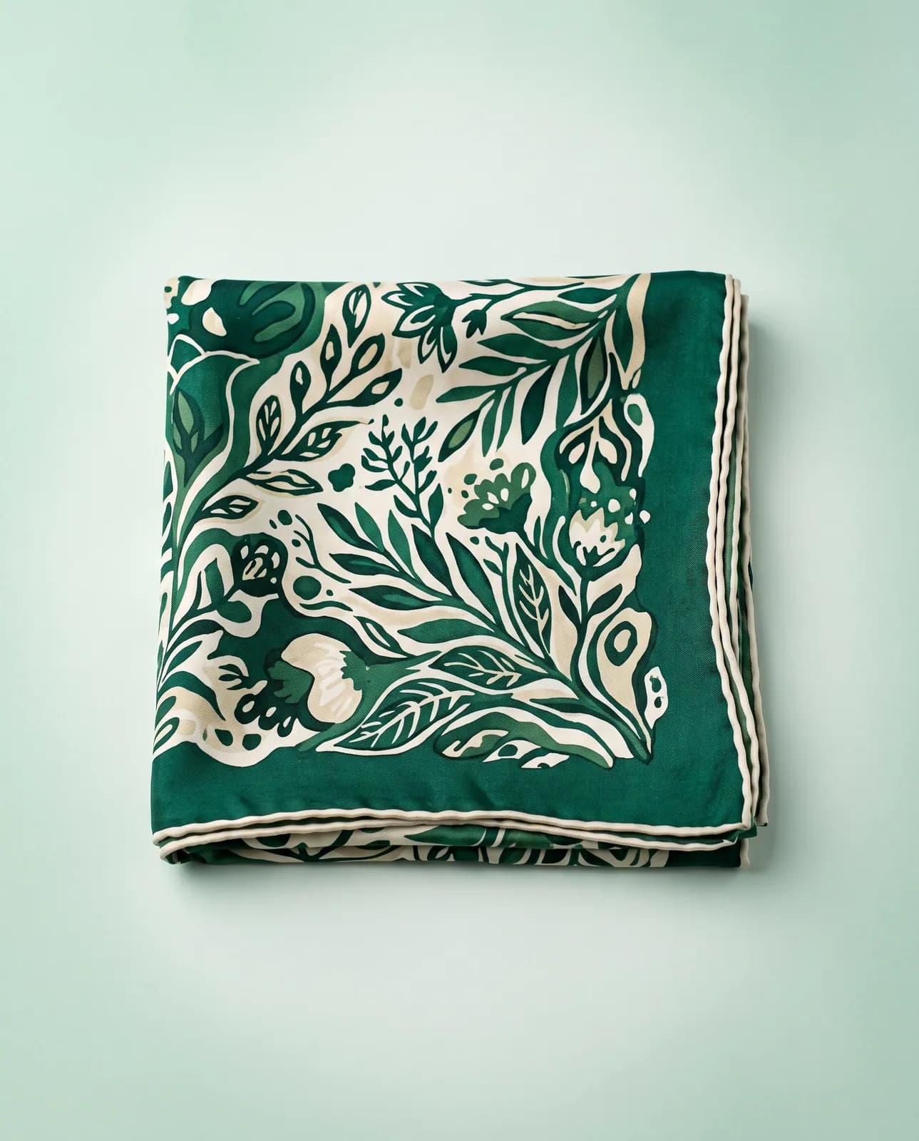 Foulard in seta, stampa botanica